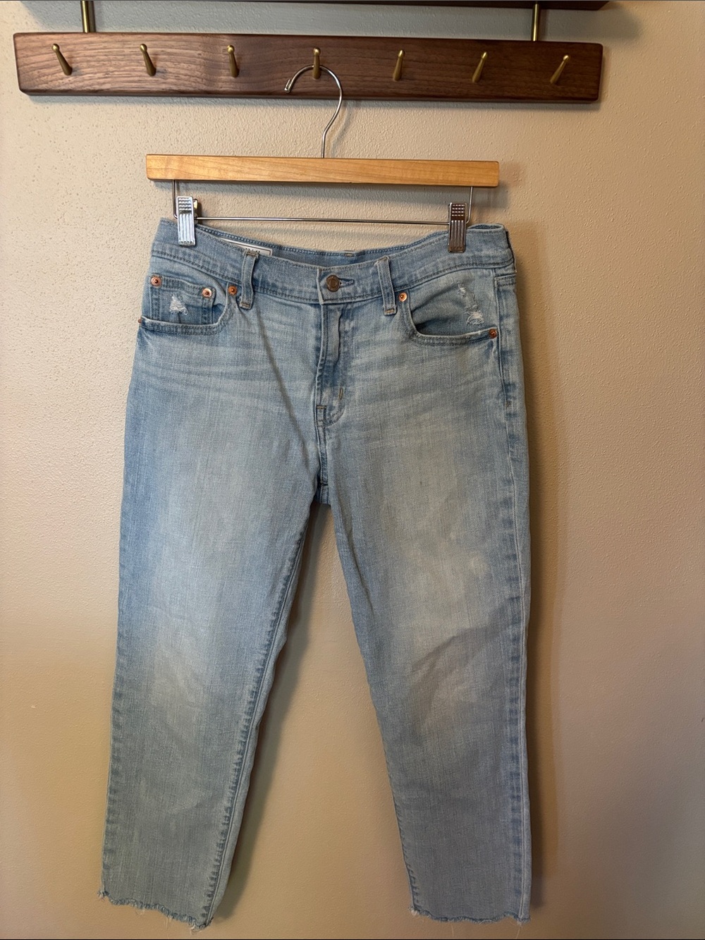 GAP Light Blue Cropped Straight-Leg Jeans